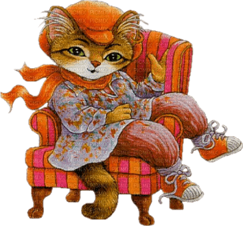 Kaz_Creations Cat On Chair - 無料png
