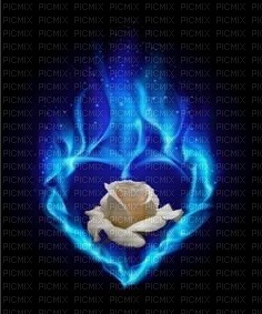 Blue flame and heart-gif - PNG gratuit