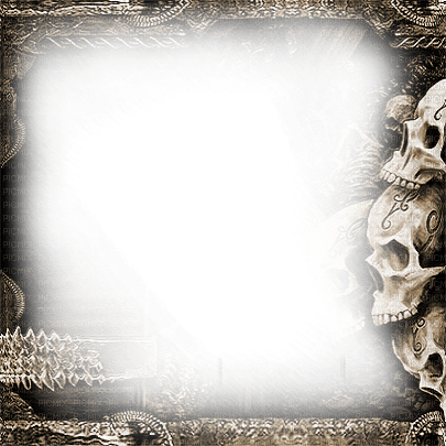 soave frame gothic skull sepia - png gratis