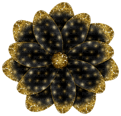 black and gold flower - png grátis