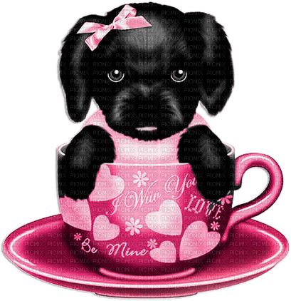 soave deco valentine cup  animals dog  black white - png ฟรี