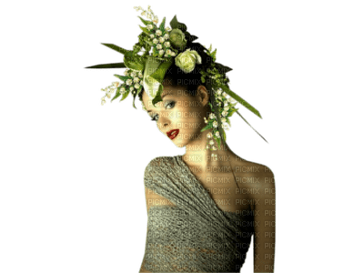 woman flowers bp - PNG gratuit