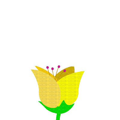 butterfly papillon schmetterling deco tube gif anime animated animation spring  printemps frühling primavera весна wiosna flower fleur blossom blume yellow - Kostenlose animierte GIFs