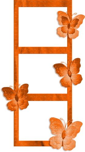 Frames.Butterflies.Orange - Free PNG