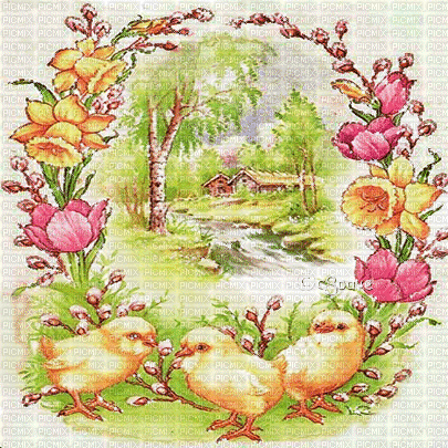 soave background animated vintage spring easter - Бесплатни анимирани ГИФ
