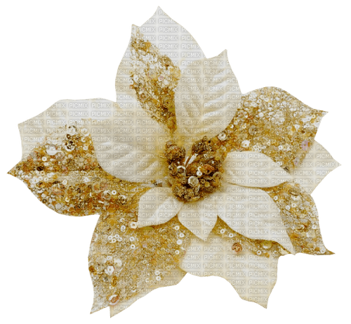 flower deco gold white christmas rox - ilmainen png