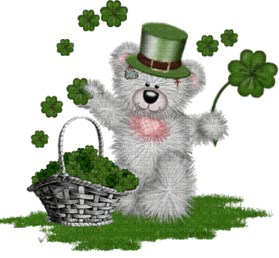 Kaz_Creations Deco St.Patricks Day Creddy Teddy - Gratis animeret GIF