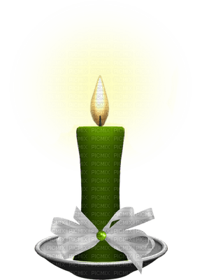 Kaz_Creations Green Scrap Deco Candle - PNG gratuit