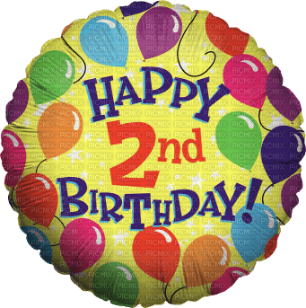 Kaz_Creations Happy 2nd Birthday Balloon - PNG gratuit