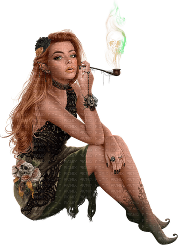 Woman with a pipe. Leila - besplatni png