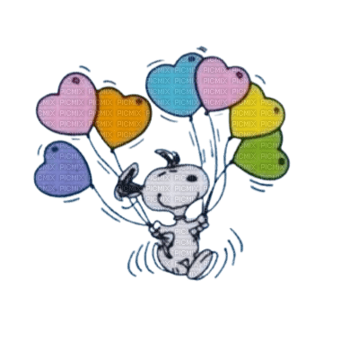 Snoopy w/ Balloons - Free PNG