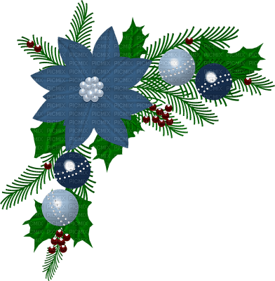 Christmas decoration. Corner. Blue. Leila - zdarma png
