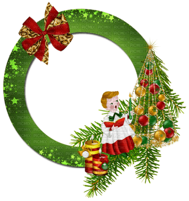 Kaz_Creations  Christmas Deco Circle Frame - darmowe png