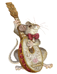mouse singing to the mandolin - 免费动画 GIF