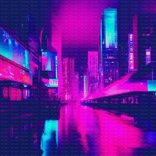 neon background city - PNG gratuit