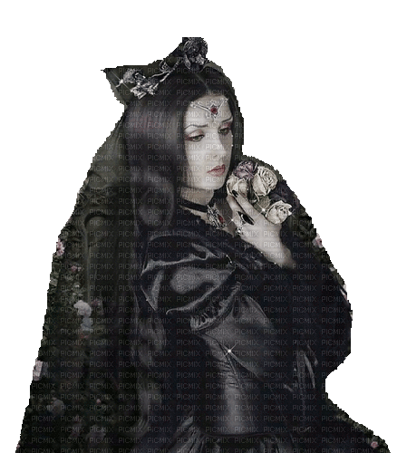 gothic sad woman animated - Darmowy animowany GIF