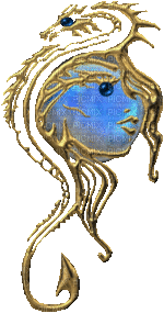 sea horse overlay gold fond background effect abstract deco tube - Zdarma animovaný GIF