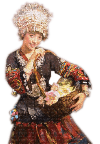 Rena Asian Woman Frau Traditionell  Vintage - 無料png