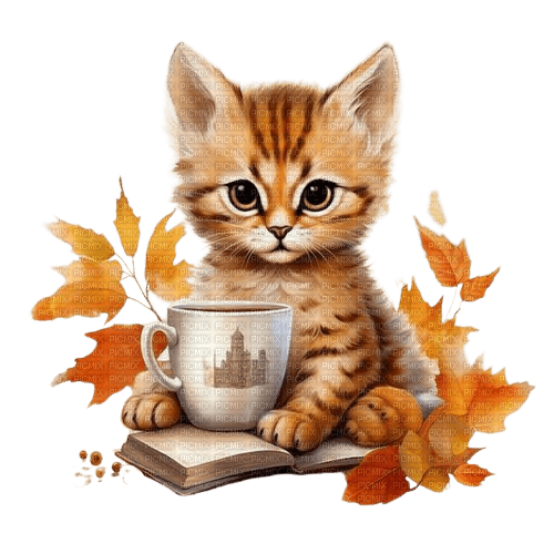 cat, animal, herbst, autumn, automne - PNG gratuit