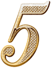Kaz_Creations Numbers Gold Deco 5 - png gratis