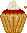 Pixel Red Velvet Gold Cupcake - gratis png