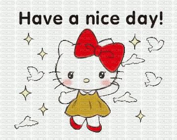 Hello Kitty - Buona giornata - Animovaný GIF zadarmo