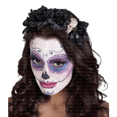 sugar skull woman la muerte - 免费PNG