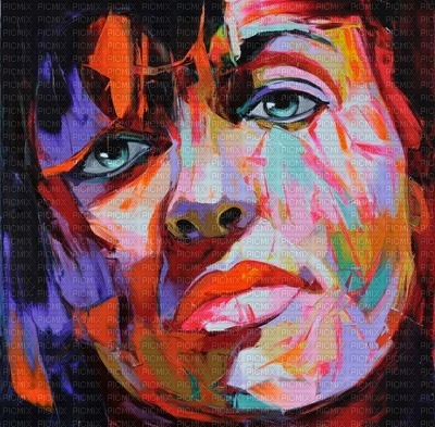 Modern multicolored portrait - PNG gratuit