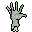 zombie severed hand small pixel art green tiny - Gratis animeret GIF