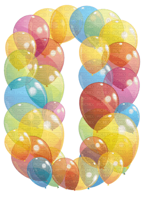 image encre numéro 0 ballons bon anniversaire edited by me - Free PNG