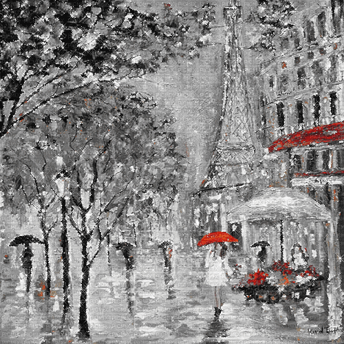 dolceluna paris animated rain background - Δωρεάν κινούμενο GIF