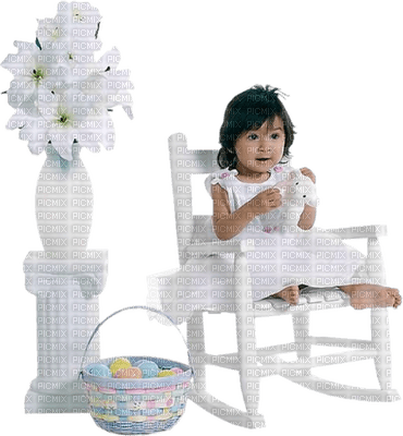Kaz_Creations Baby 👶 Enfant Child Girl Easter Deco - 無料png