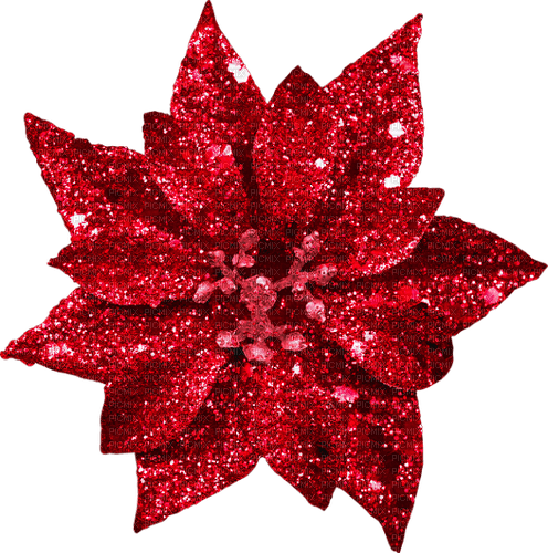 Christmas.Glitter.Flower.Red - png grátis