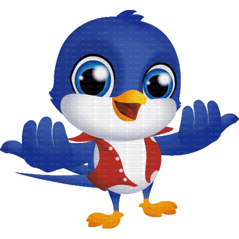modrý pták - GIF animasi gratis