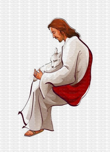 Jesús y cordero - 免费PNG