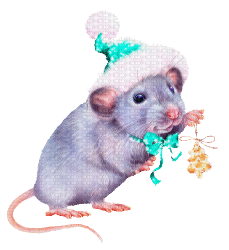 christmas mouse by nataliplus - GIF animado gratis