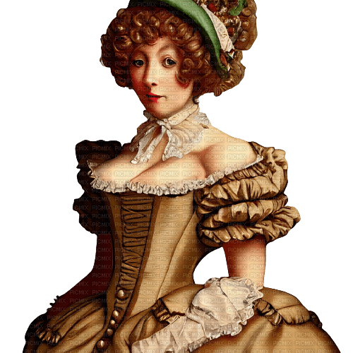 kikkapink woman vintage baroque green brown - png gratis