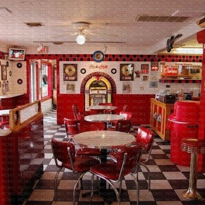 Red Diner Background - ilmainen png