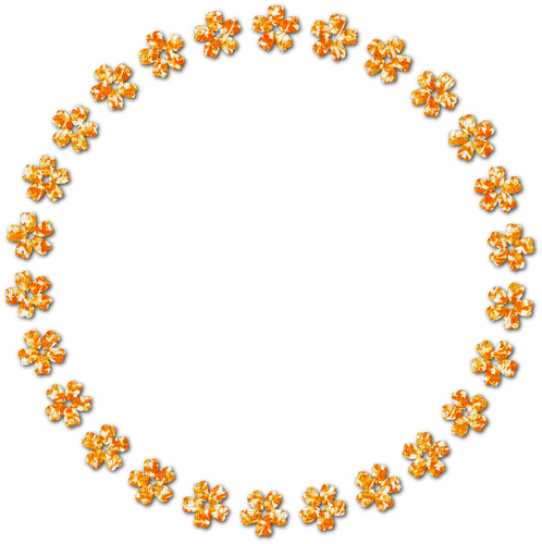 Circle.Flowers.Frame.Orange - PNG gratuit