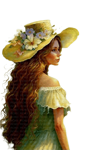 Женщина  в шляпе - бесплатно png