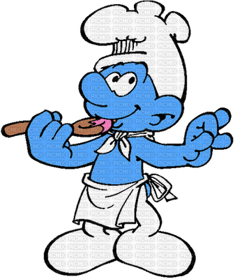 chef smurf - nemokama png