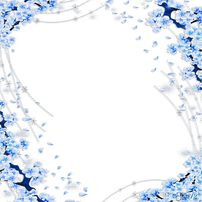 soave frame branch spring flowers deco blue - δωρεάν png