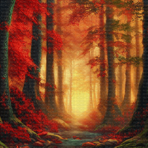 kikkapink background forest fantasy autumn - kostenlos png