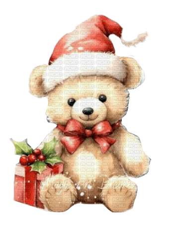 Christmas Teddy Bear - png ฟรี