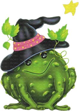 Witchy frog - Ingyenes animált GIF