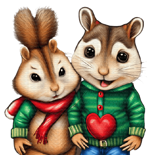 Squirrels Christmas - Bogusia - 免费PNG