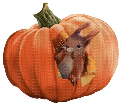 Autumn. Squirrel. Pumpkin. Leila - фрее пнг