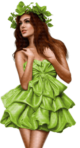 Woman Green Brown - Bogusia - gratis png