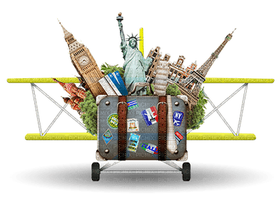 Kaz_Creations Holidaymakers Beach Holiday Luggage - gratis png