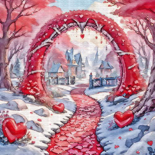 ♥❀❀❀❀ sm3 winter hearts  gif red - Ingyenes animált GIF